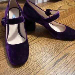 New Purple Velvet Prada Shoes